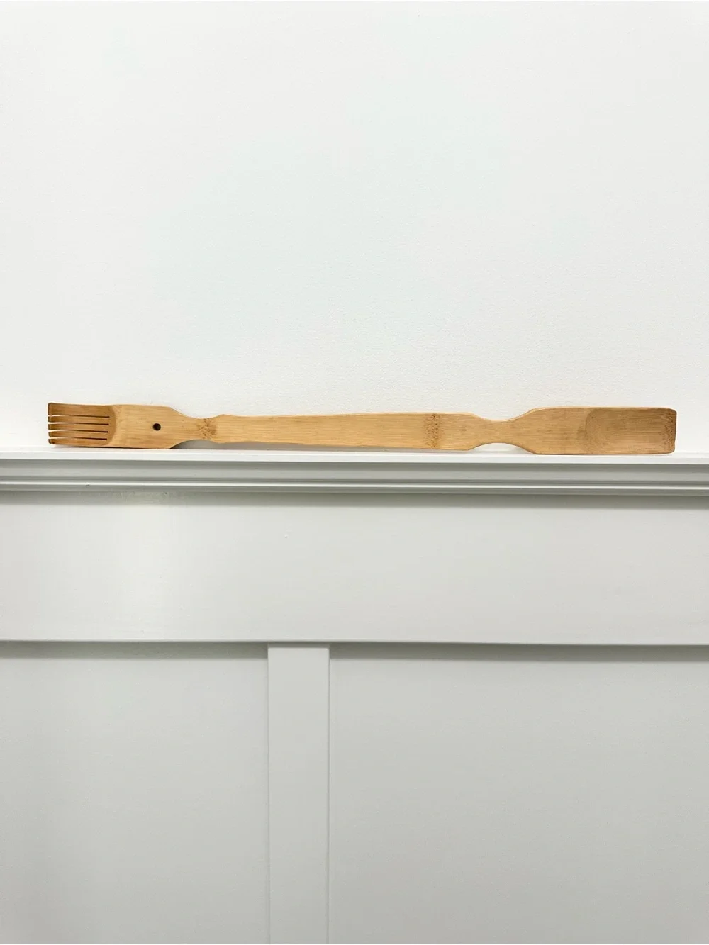 Bamboo Back Scratcher and Shoe Horn Stick - Natural Brown 19.5 inches long